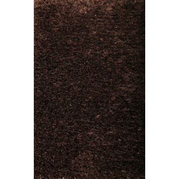 Modern Shag Hand Woven Dark Brown Polyester Rug 4'2" x 6'3"