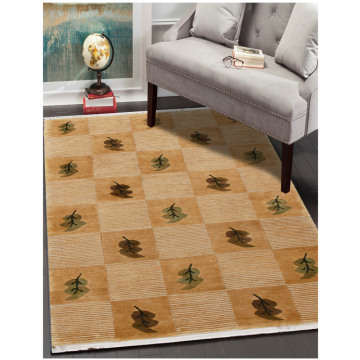 ABC Transitional Baro Tibetan Hand Knotted Beige Wool Area Rug 3' x 5'