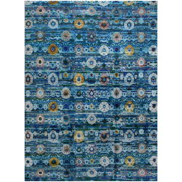 ABC Transitional Blue Sari silk Wool Rug 9' x 12'