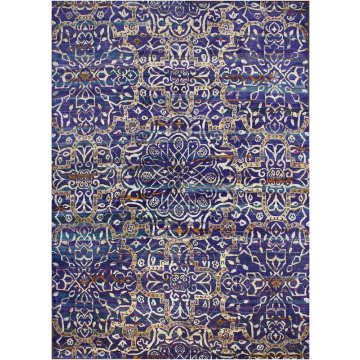 Ethos Sari Silk Bohemina Tribal Blue Fine Hand Knotted Rug 9' x 12'
