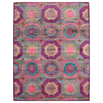 Sari Silk Bohemina Mamluk Fine Hand Knotted Rug 9' x 12'