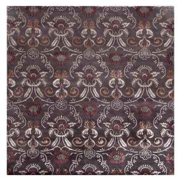 Majestic Gray Wool & Silk Damask Hand Knotted Area Rug