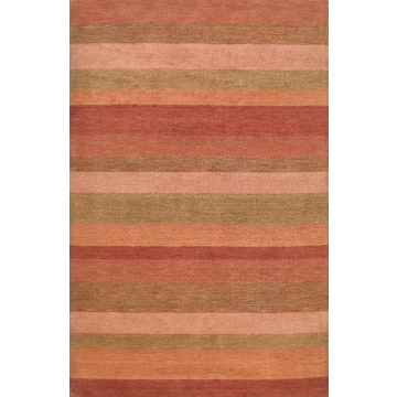 Wayside Nia Stripes Orange Handwoven Wool Area Rug