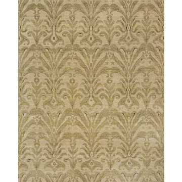  Opera Beige Green Silk & Wool Rug