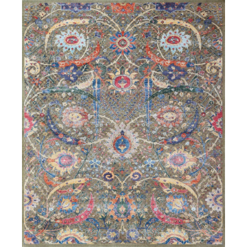 Designer Reserve Art Tabriz Hand-Knotted Wool and Silk Rug