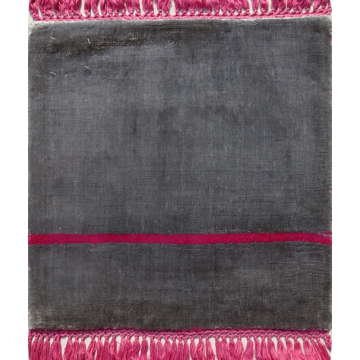 Hand Knotted Silk Gray Rug 1'6" x 1'6"