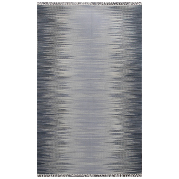 ABC Turkish Modern Gray Ivory Flatweave Wool Rug 5' x 8'