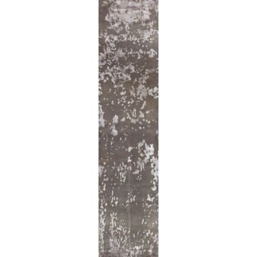 Laka Mira Gray Silver Hand Knotted Tibetan Wool Silk Modern Rug