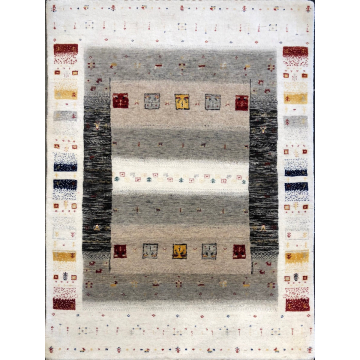 Artico Persian Loribaft Gabbeh Ivory Hand Knotted Wool Rug 3' X 5'
