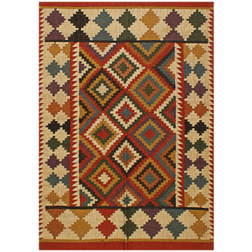Diamond Multi Jute Southwestern Kilim Rug 5'11" x 3'11"