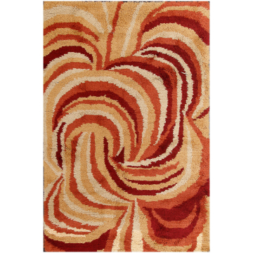 ABC Twist Contemporary Shag Wool Gold Rug 5' x 8'