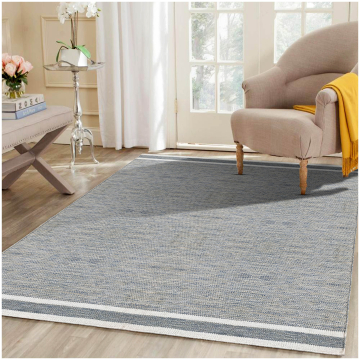 Custom Dario Modern Geometric Gray Hand Woven Flatweave  Wool Rug 63002