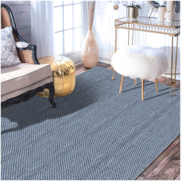 Custom Delfina Modern Geometric Blue Hand Woven Flatweave  Wool Rug 63003