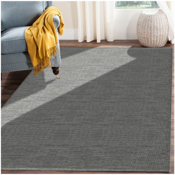 ABC Donatello Modern Geometric Gray Handmade Faltweave  Wool Rug 63010
