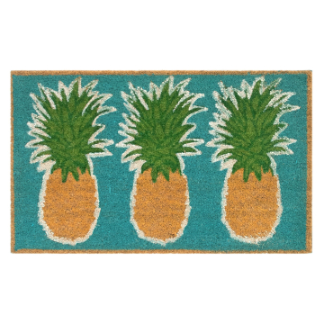 Liora Manne Natura Pineapples Outdoor Mat Aqua 18"x30"