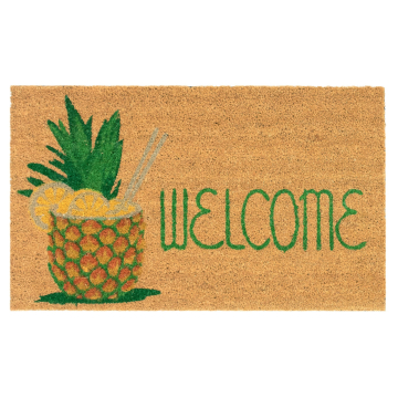 Liora Manne Natura Welcome Pineapple Outdoor Mat Natural 18"x30"